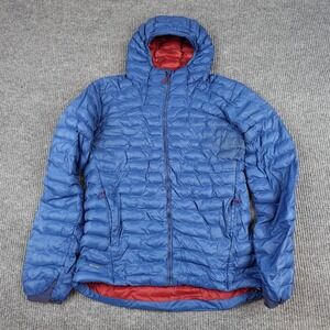 Rab Cirrus Alpine Jacket Mens Medium Blue Hooded Full Zip Insulated Lightweight